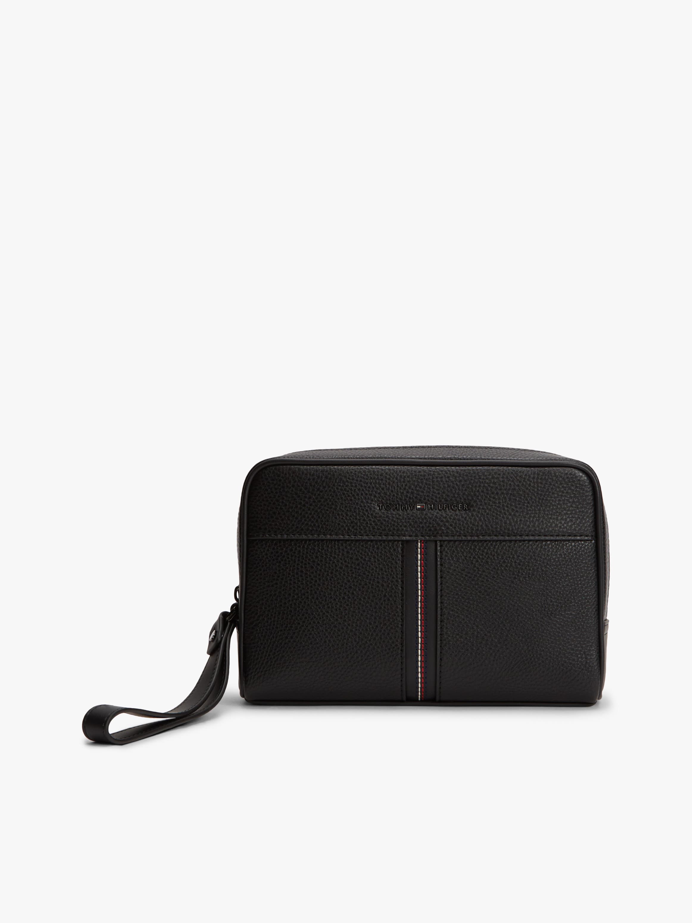 Metal Logo Pebble Grain Pouch