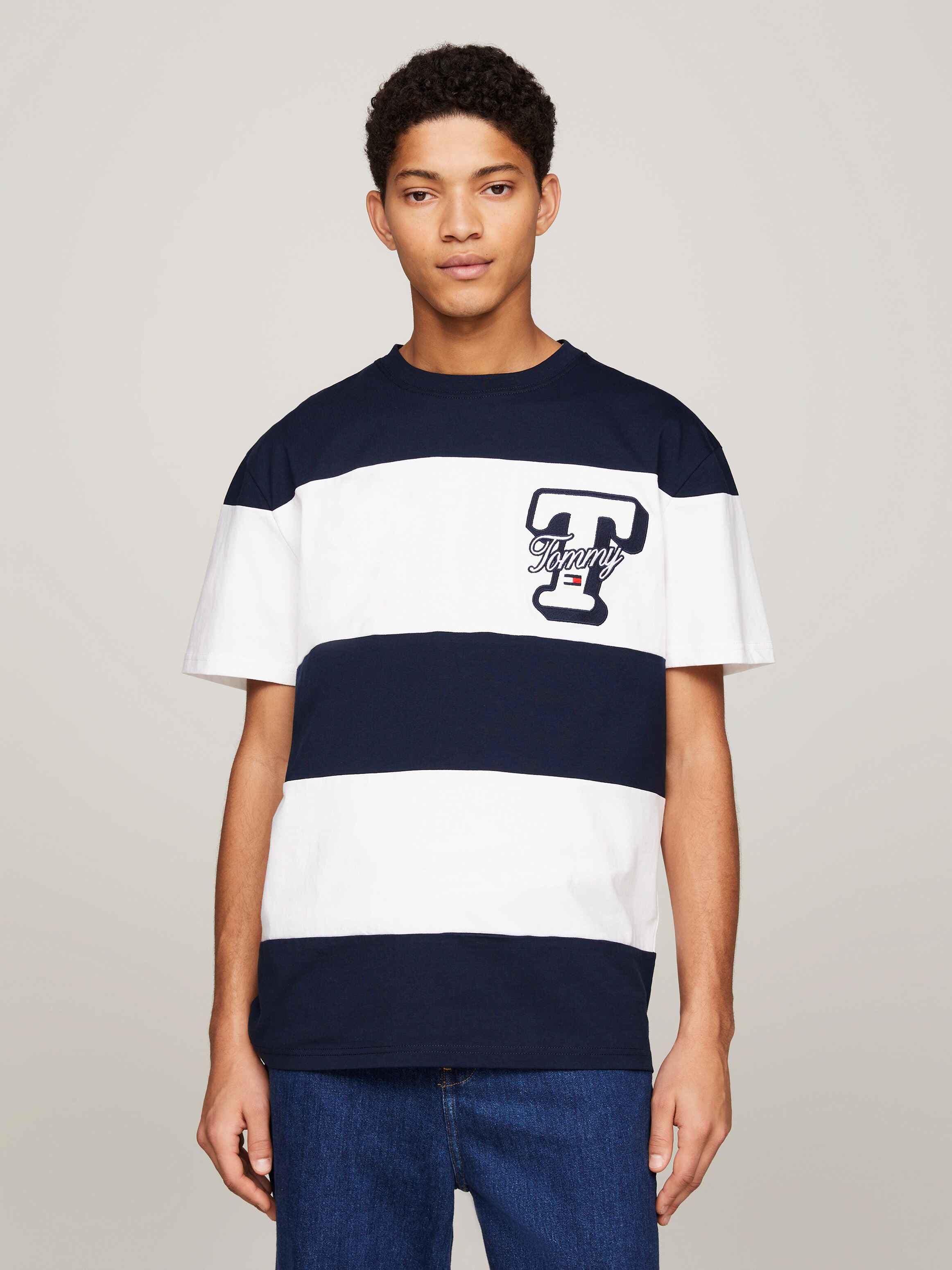Colour-Blocked Letterman T-Shirt