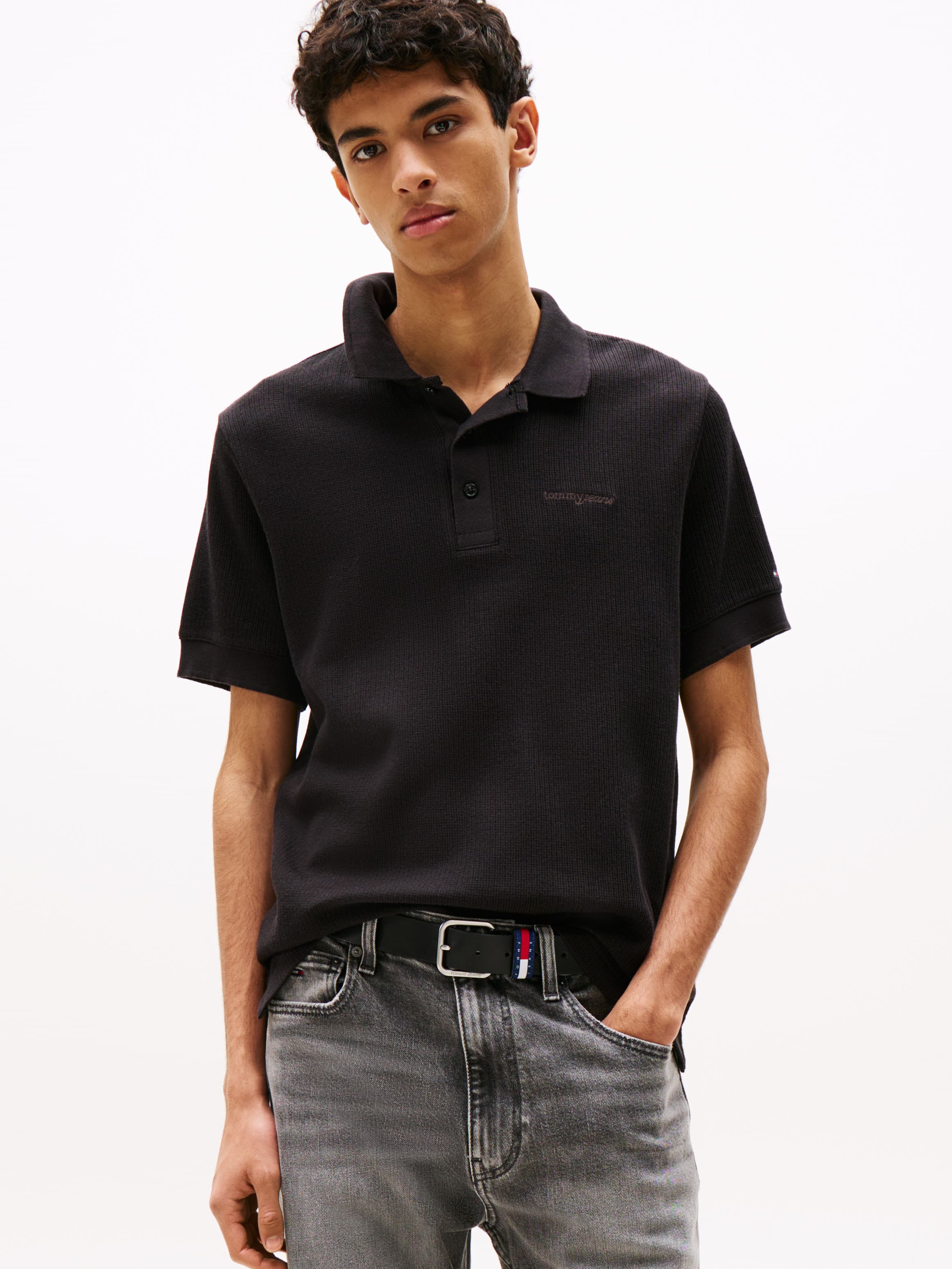 Waffle Knit Regular Fit Polo Shirt