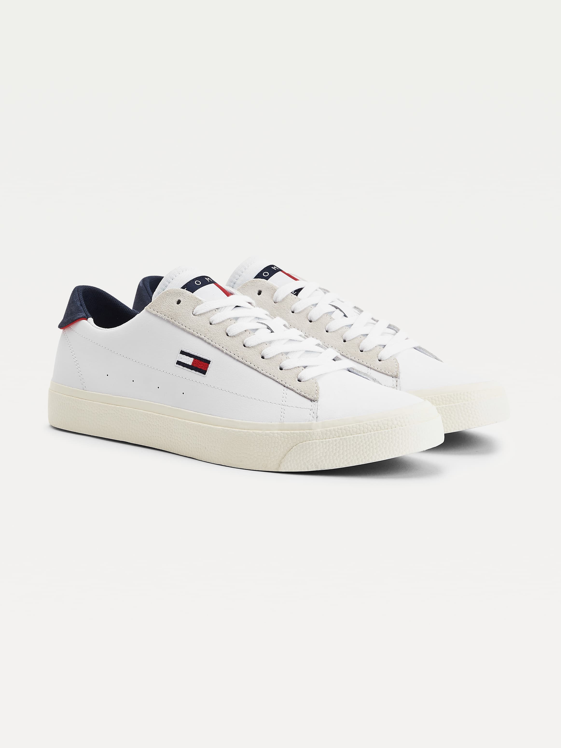 Tommy Badge Vulcanised Leather Trainers