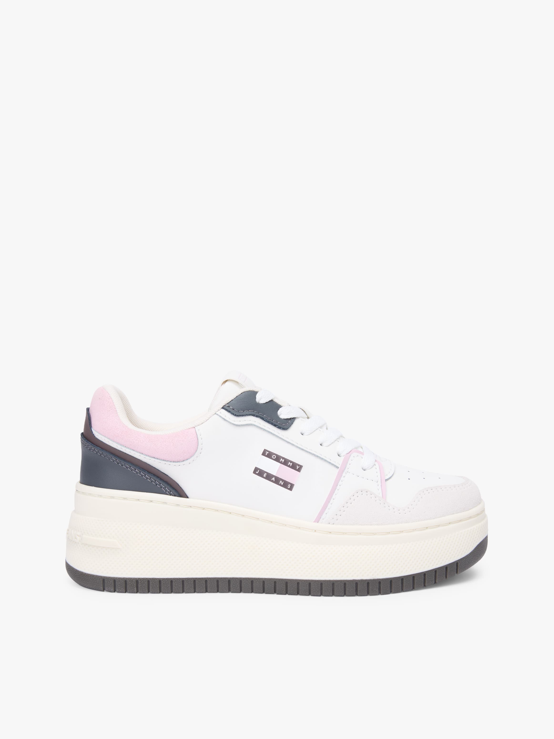 Retro Platform Basketball Trainers with Leather