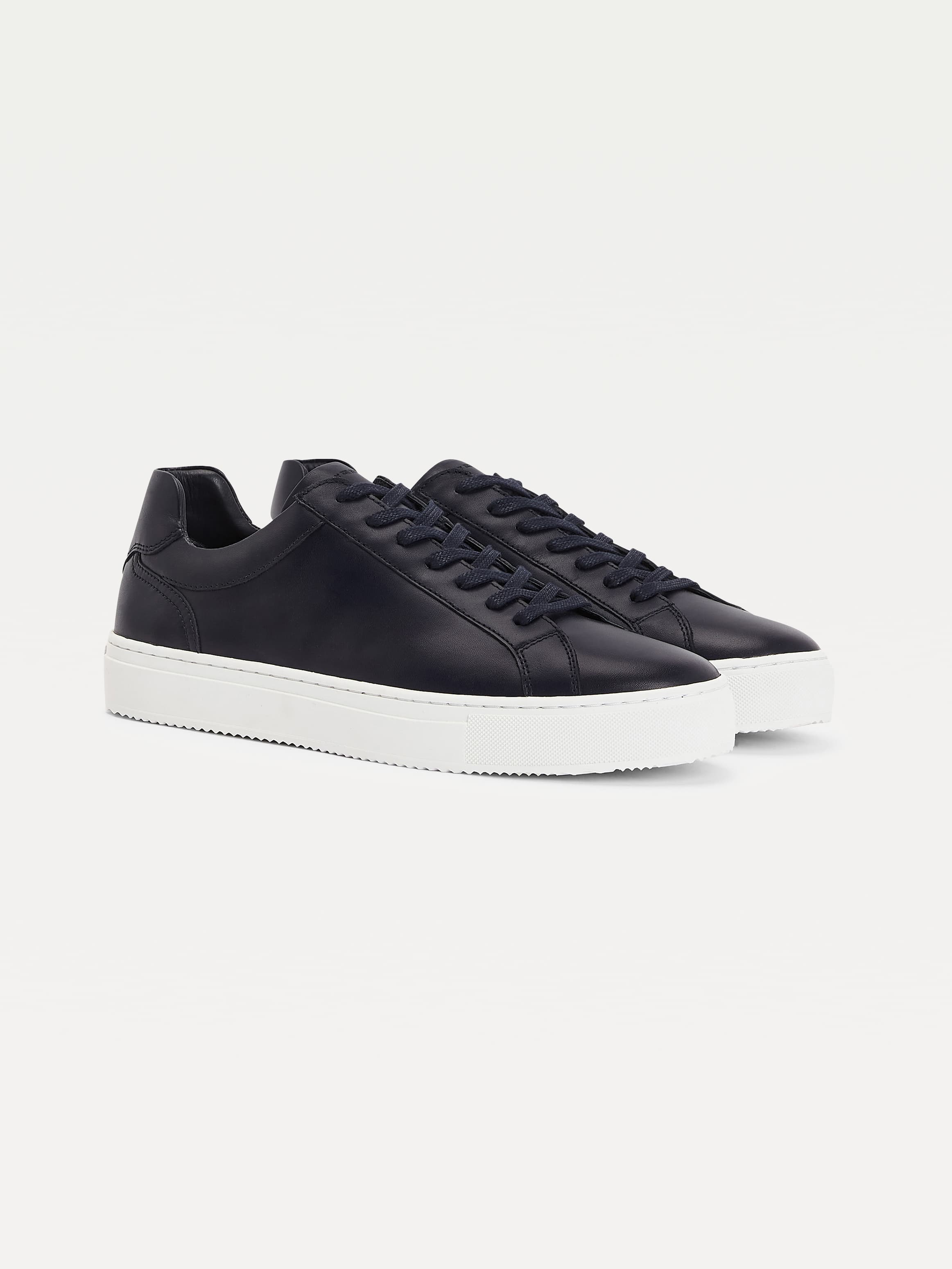 Debossed Logo Cupsole Leather Trainers