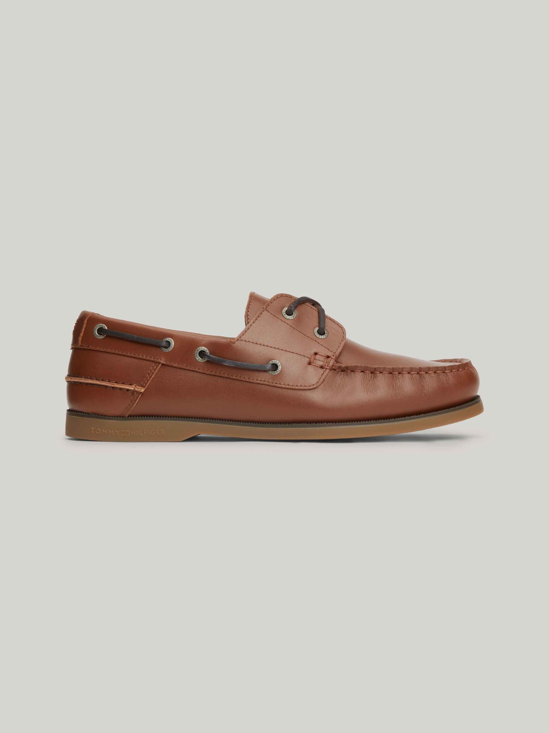 Leather Lace-Up Boat Shoes
