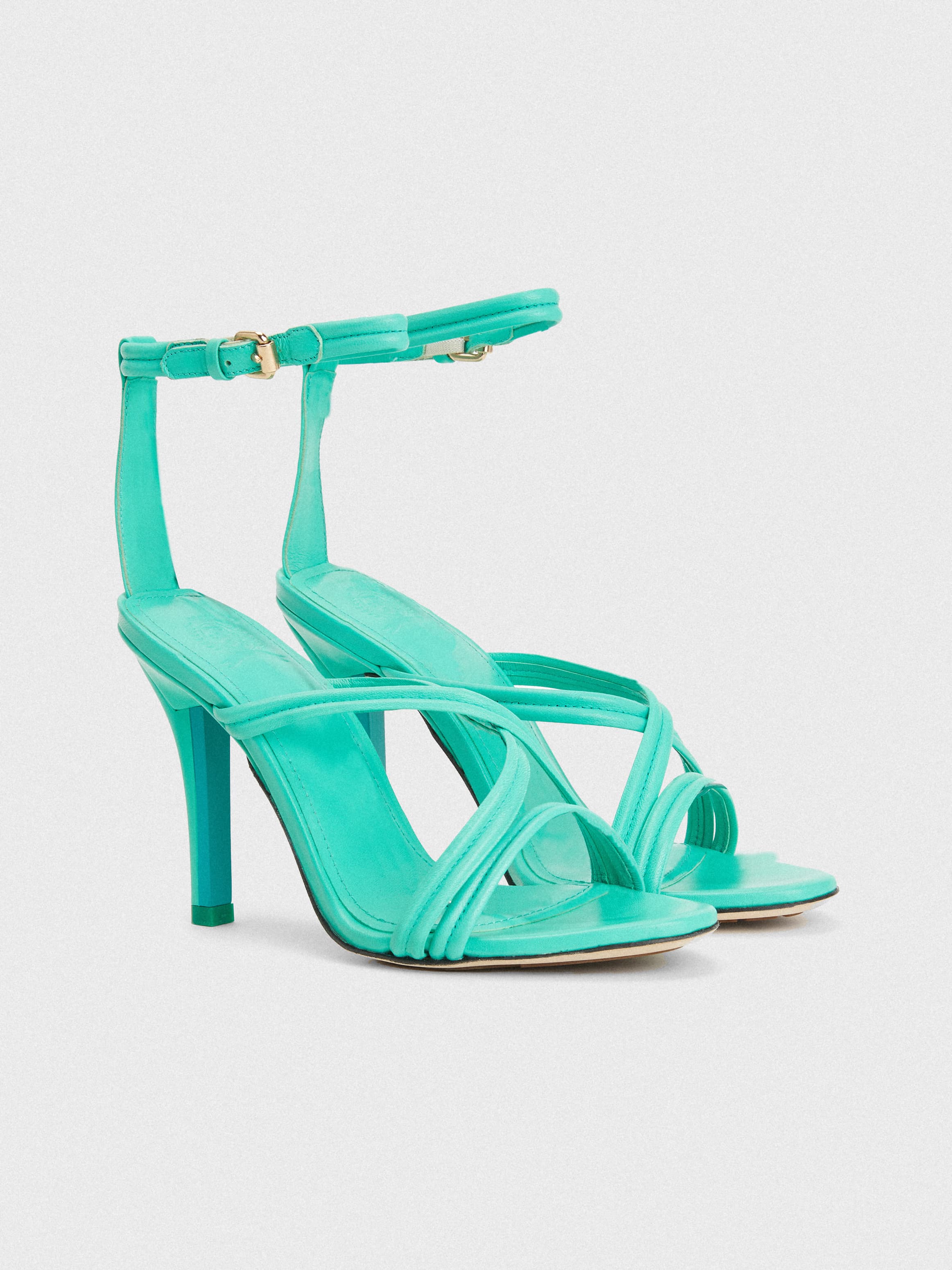 Crest High Heel Strap Leather Sandals