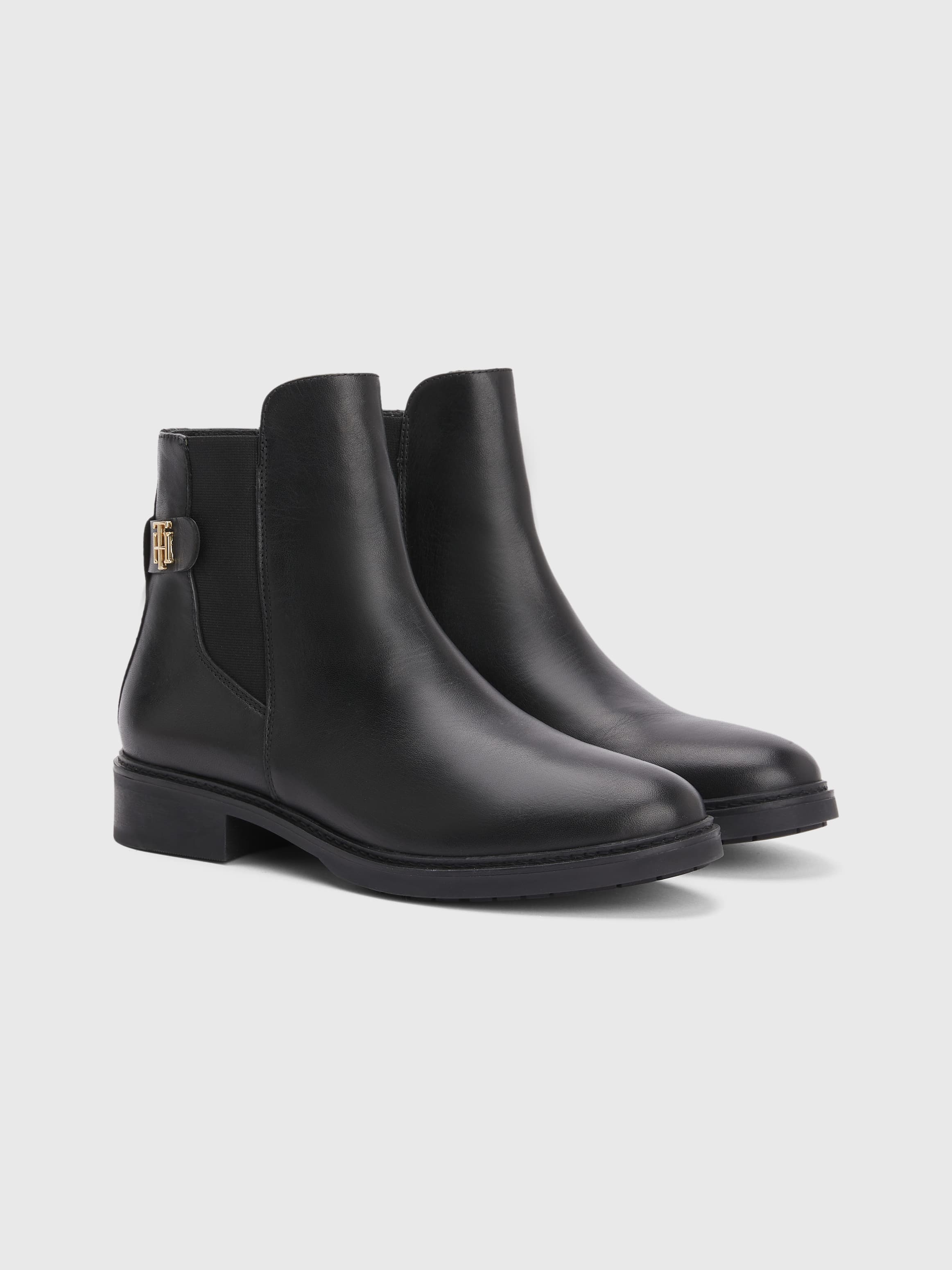 Monogram Plaque Leather Boots