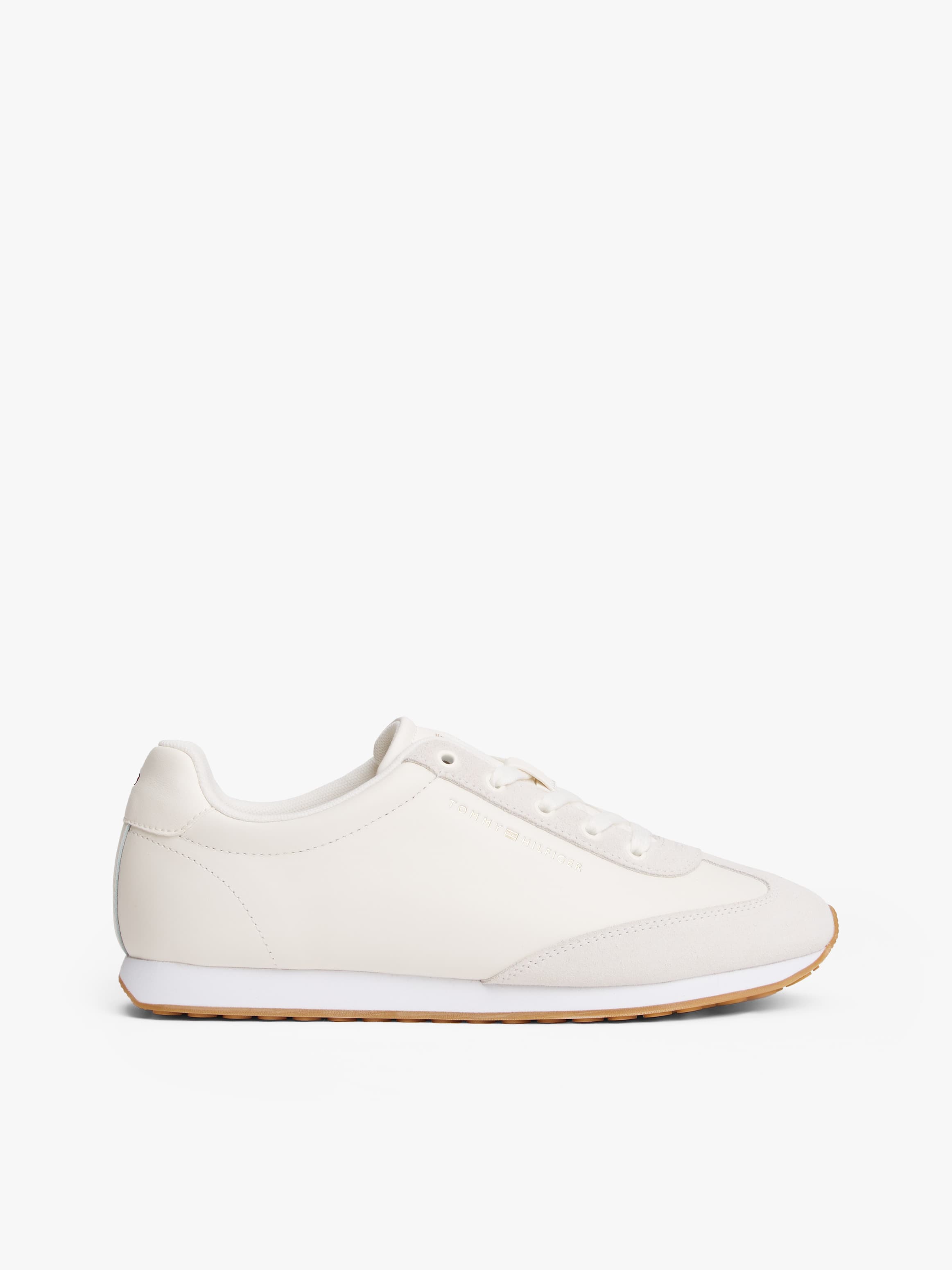 Leather Metallic Logo Trainers