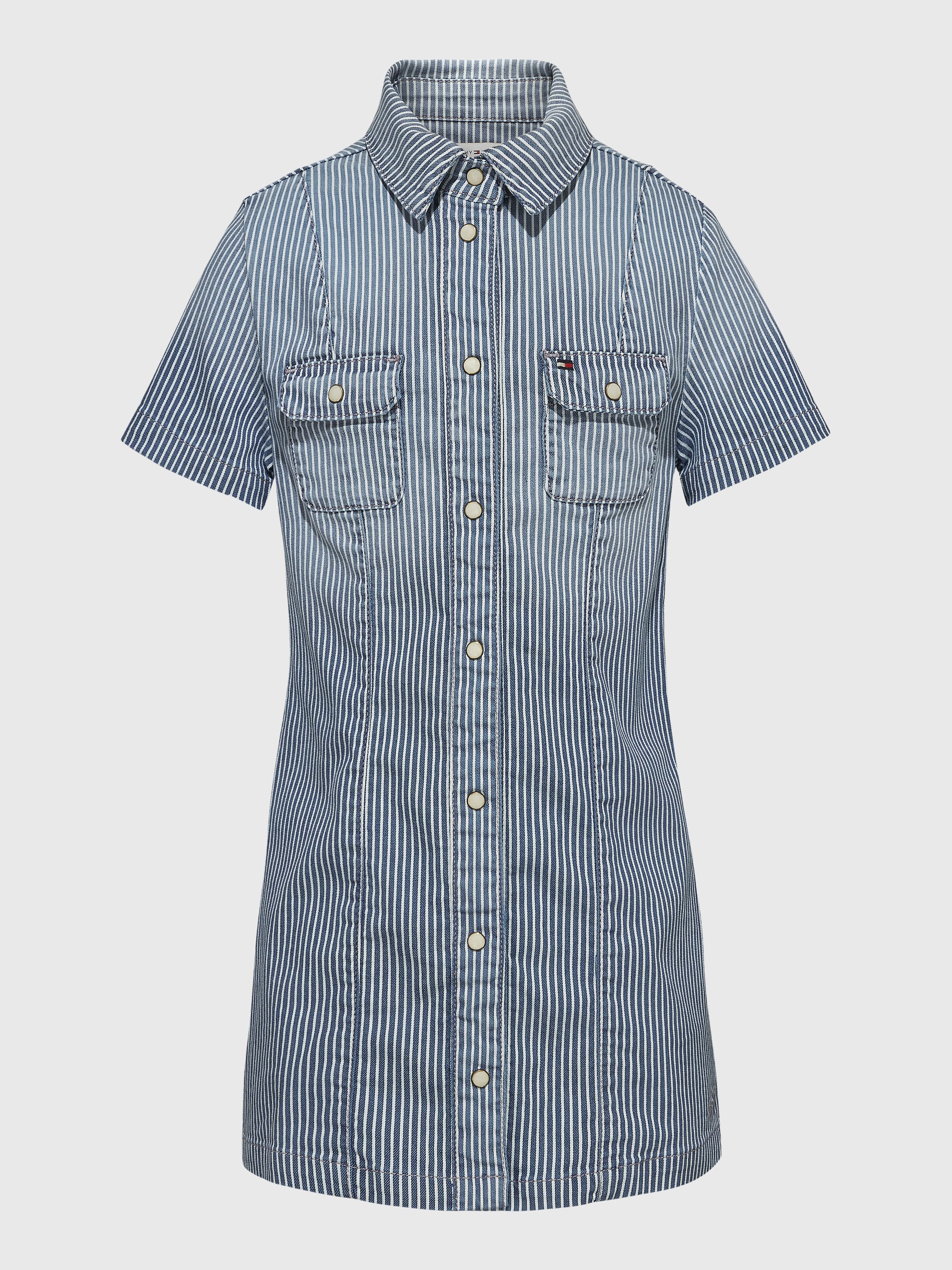 Pinstripe Shirt Dress