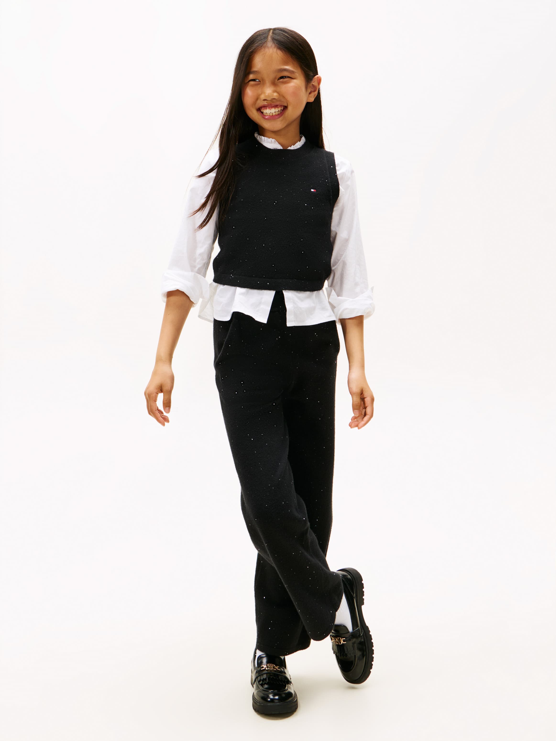 Sequin Wide Leg Drawstring Trousers