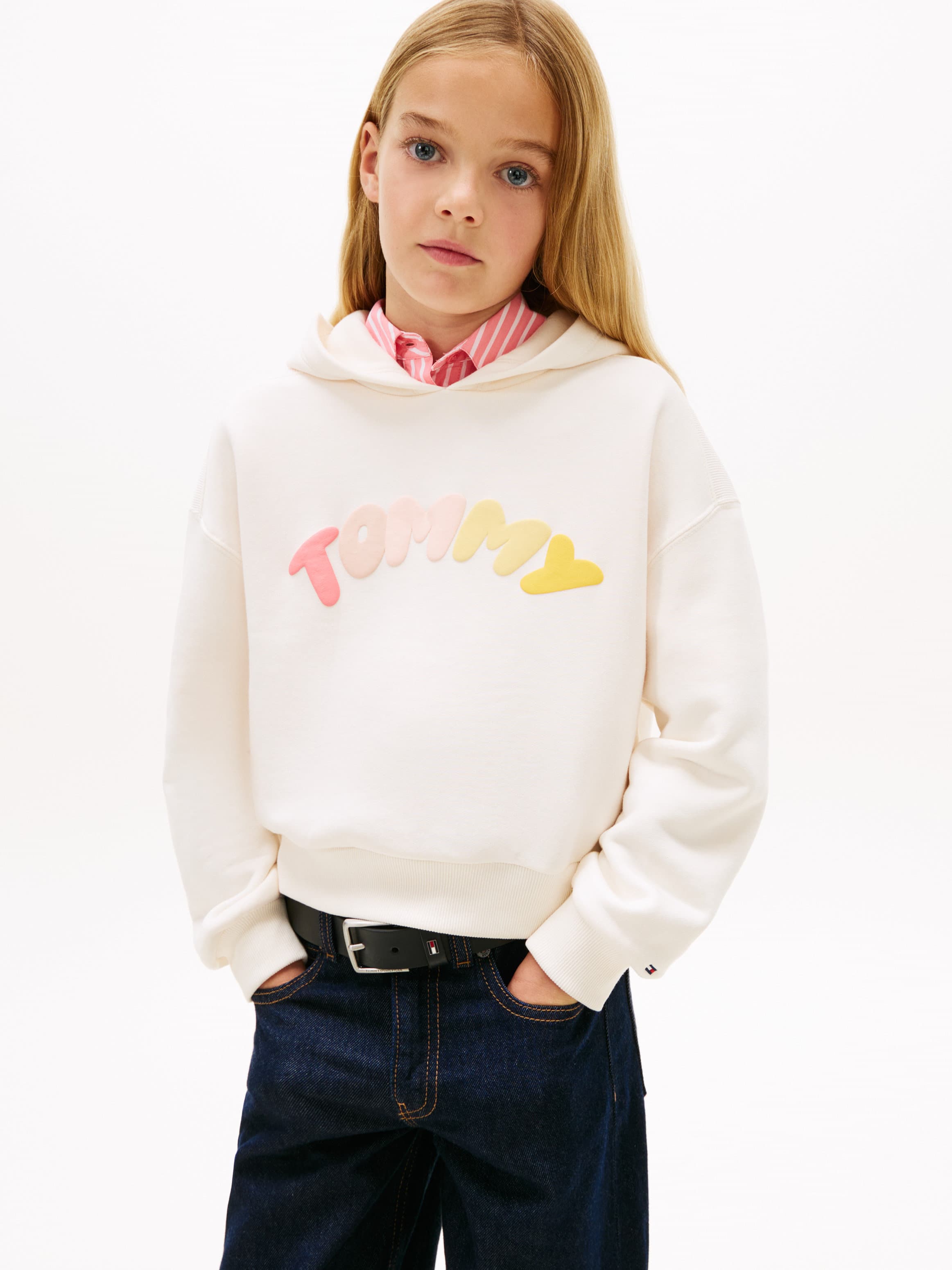 Textured Logo Relaxed Hoody