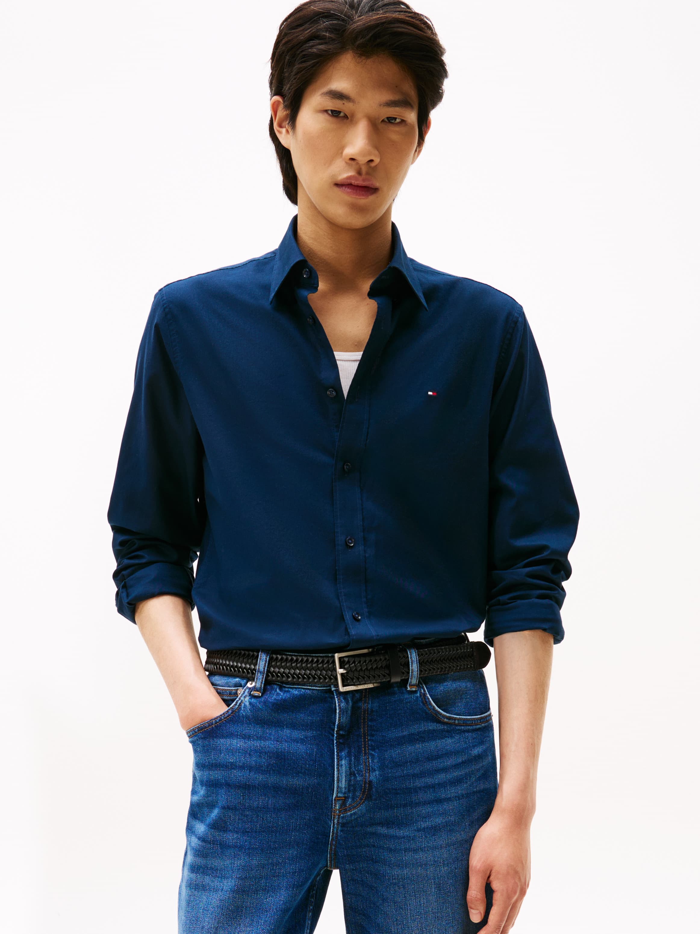 Regular Fit Flag Embroidery Oxford Shirt