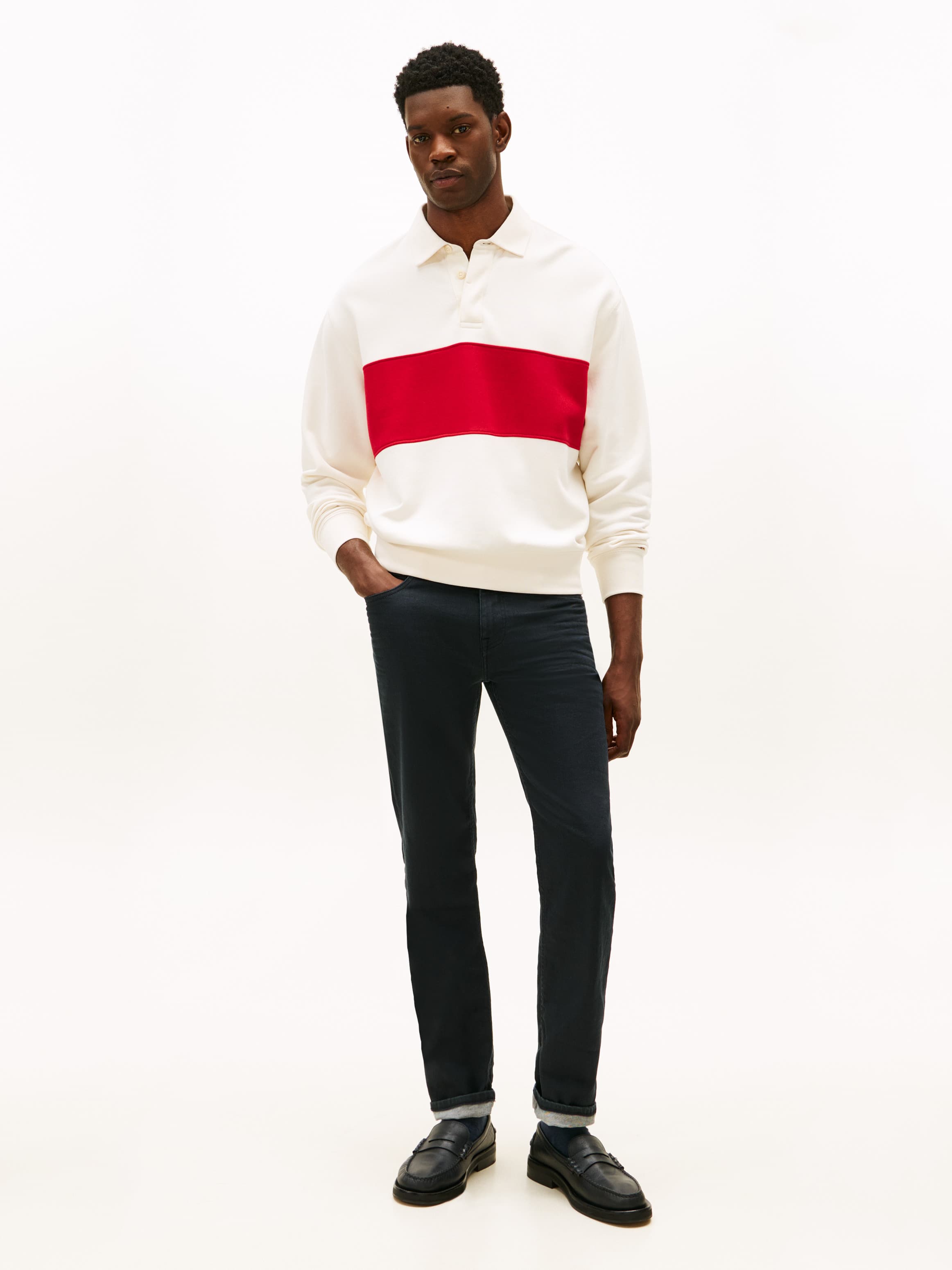 Straight Denton Denim Pants