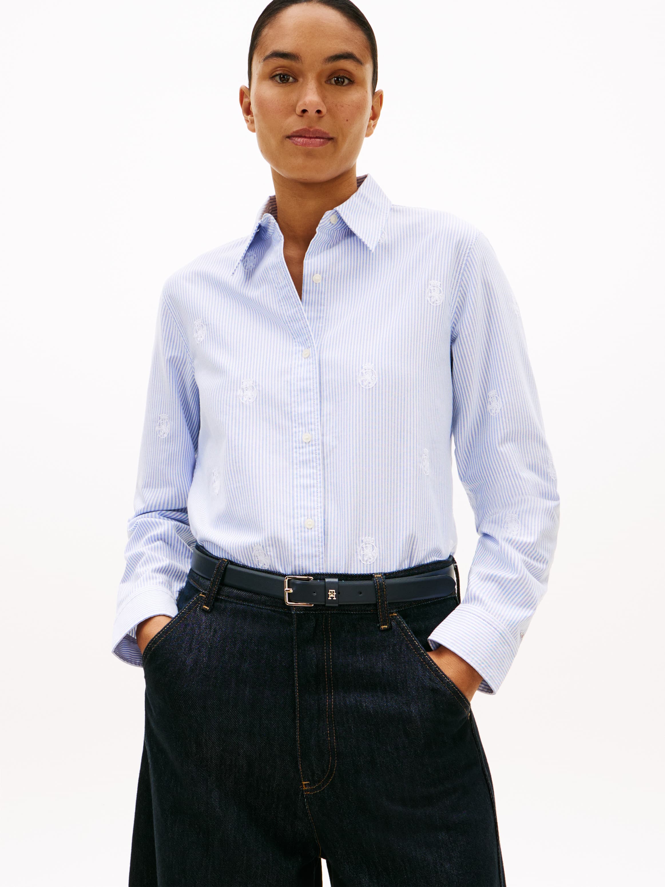 Relaxed Fit TH Crest Embroidery Oxford Shirt
