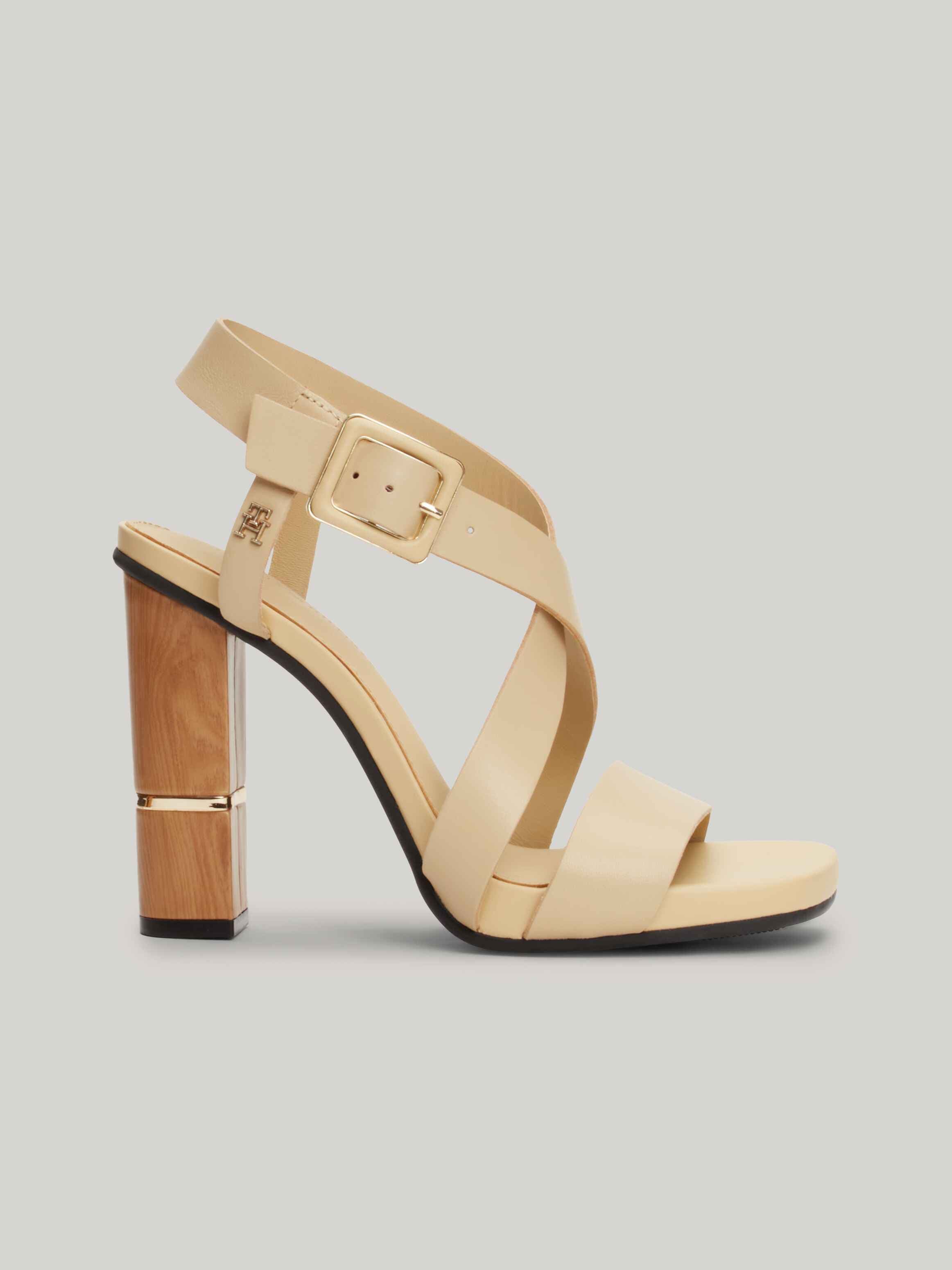 TH Monogram Leather Block High Heels