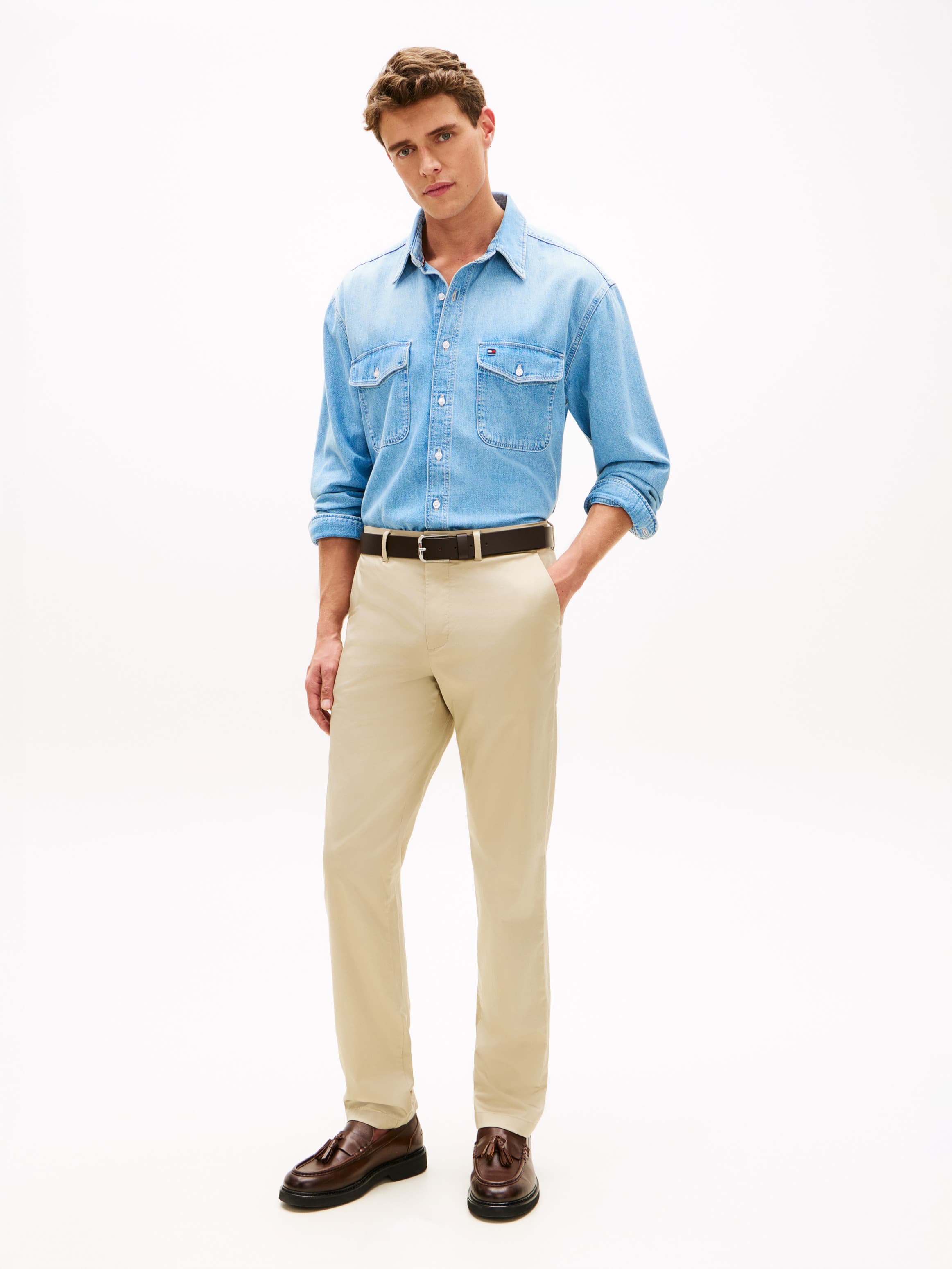 Denton Satin Straight Leg Chinos