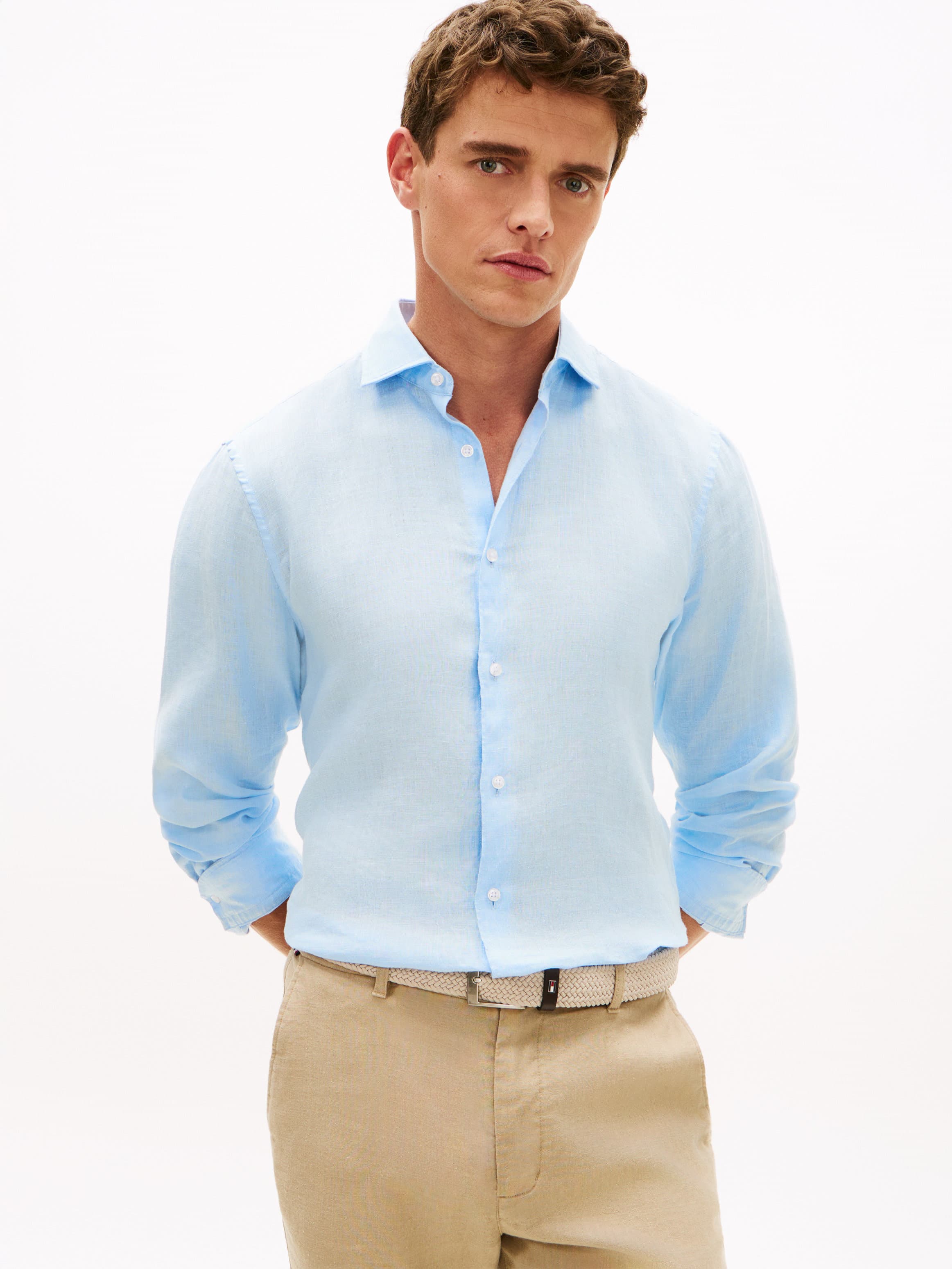Smart Casual Slim Fit Pure Linen Shirt